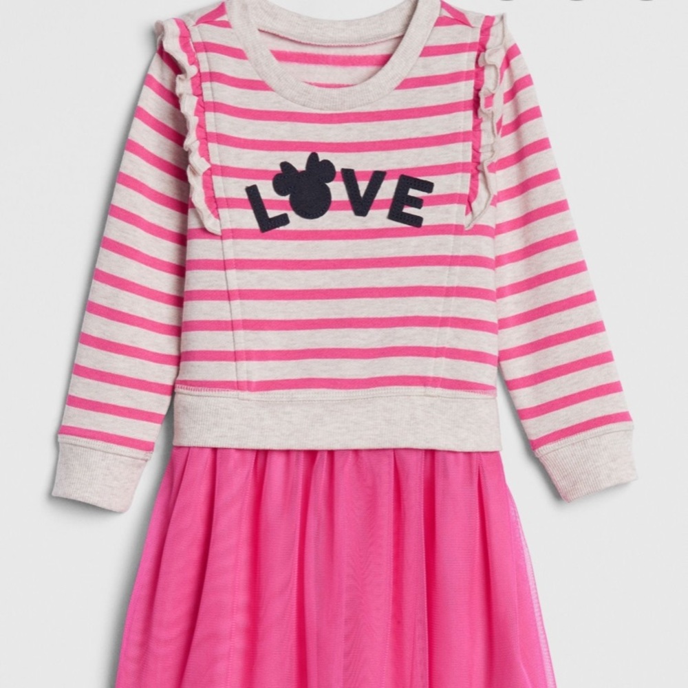 GAP Toddler Girl 3T Stripe Hot Pink Disney Dress